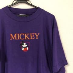 古着 刺繍 ミッキーtシャツ ディズニー 紫のサムネイル