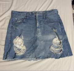 LOWRYS FARM デニムミニスカート ダメージ加工のサムネイル