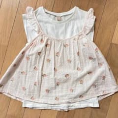 petit main 桃柄レイヤードトップスのサムネイル