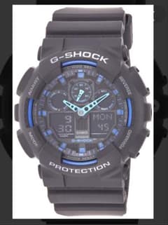 G-SHOCK ブラック/ブルー デジタル時計のサムネイル