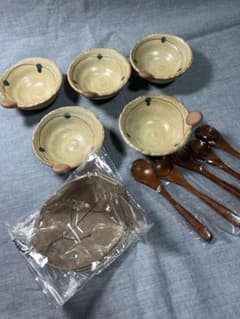 和食器 小鉢 5客 木製スプーン 5本・コースター付　セット