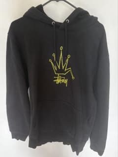 Stussy クラウンロゴ プルオーバーパーカー ブラック M - メルカリ