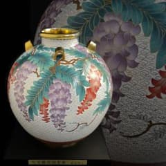 真作保証】証明書付き 中国人間国宝 戴嘉林 作 景泰藍 七宝藤花図茶壷