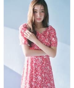 スナイデル snidel レーヨンカシュクールプリントワンピース 0サイズ