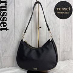 極美品♡russet ラシット ロゴ レザー ショルダーバッグ ブラックのサムネイル