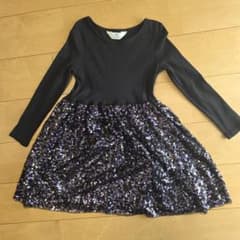 H&M スパンコール付き長袖ドレス 122/128のサムネイル