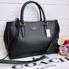 極美品☆COACHコーチ 2wayショルダーバッグ ブラック レザー ビジネス