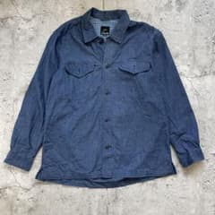 レナウン ensuite シャンブレーシャツ L ワーク 青 アメカジ シャツ