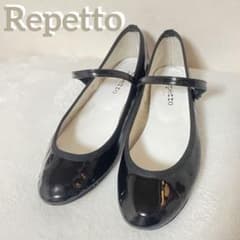 美品Repettoレペット エナメル ストラップシューズ 37黒 メリー