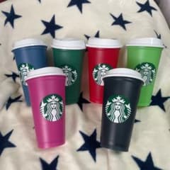 スターバックス　海外限定　リユーザブルカップ　ホット用カラーチェンジ　６個　新品のサムネイル