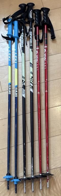 スキー ストック 3点セット LEKI HEAD KIZAKI - メルカリ
