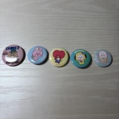 BT21 缶バッジ 5点セット BTS テテ V ジョングク ジミン シュガ - メルカリ