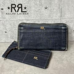 RRL デニム インディゴ ラウンドジップ 長財布 カードケース ウォレット RRL デニム インディゴ ラウンドジップ 長財布 カードケース