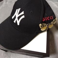 GUCCI NYロゴ ベースボールキャップ ブラック - メルカリ