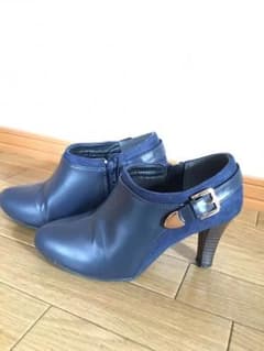ブーティ  ネイビー  Msize 7.5センチヒールのサムネイル