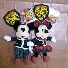 値下げ　Disney　ミッキー&ミニーペア　制服チャームぬいぐるみのサムネイル
