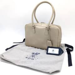 未使用級✨️ A.D.M.J. 牛革シュリンク ボストンバッグ パスケース付き 未使用級✨️ A.D.M.J. 牛革シュリンク ボストンバッグ パスケース付き