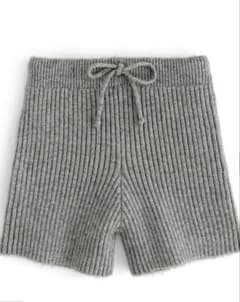 リブニット ショートパンツ グレーのサムネイル