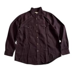90s COVINGTON フェイクスエード 長袖シャツ L パープルのサムネイル