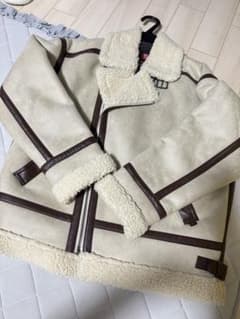 ☆アルファ ALPHA INDUSTRIES アイボリー ムートンコート コート 