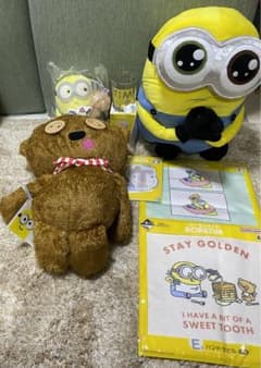 미니언즈 이치 반 쿠지 BOB & TIM 봉제 장난감 컵 손수건 발열