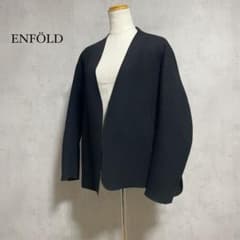 ENFOLD エンフォルド オーバーサイズニットロングカーディガン 36/ブラック 羽織 ハオリ コート丈【2400013222075】 ENFOLD(エンフォルド)｜BOX WIDE-CARDIGAN/ブラック の通販｜ELLESHOP