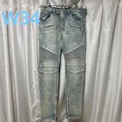 ミニマル mnml ストレッチ バイカーデニム 裾ジップ w34 - メルカリ