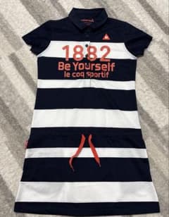 Excellent condition Le Coq Sportif short-sleeved golf dress, size S, women's golf wear, navy.