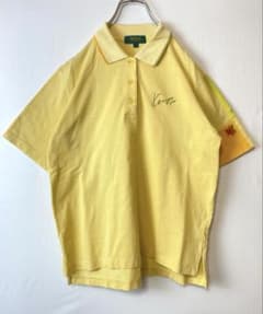 KENZO GOLF 鹿の子ポロシャツ 花刺繍 袖切替 イエロー 2のサムネイル
