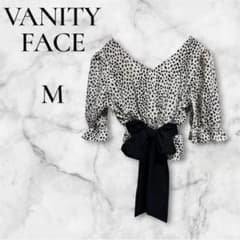 美品【VANITY FACE】レオパード柄カシュクールブラウス M バックリボンのサムネイル