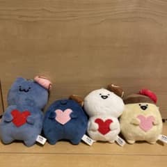 お文具といっしょ ボールチェーン付きハートショコラぬいぐるみ 4個セット