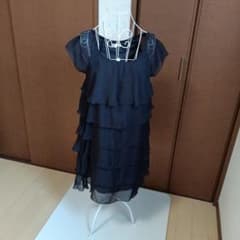 150cm ブラック ティアード ドレス シフォン ノースリーブのサムネイル