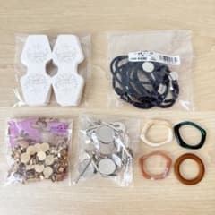 ヘアアクセサリー素材 まとめ売り ハンドメイド ヘアゴム ポニーフック 台紙のサムネイル