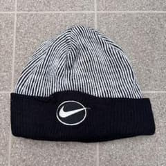 90s NIKE stripe archive beanie blackニット帽 - メルカリ