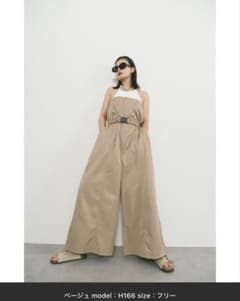 HANNE ベアワイドサロペット ベージュ FREEのサムネイル