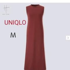 UNIQLO　ロングフレアワンピース　レッドのサムネイル