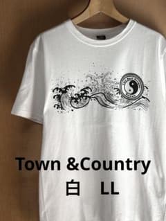 【Town &Country 】Tシャツ 前後プリント 白　LLのサムネイル