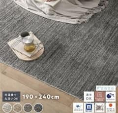 rasik 国産 洗えるミックスパイルラグ約190×240cm フォググレー - メルカリ