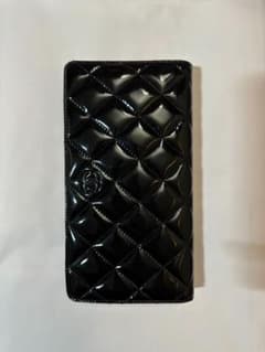 CHANEL マトラッセ 長財布 エナメル ブラック
