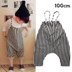 海外子供服アウトレット ストライプサロペット 100cmのサムネイル
