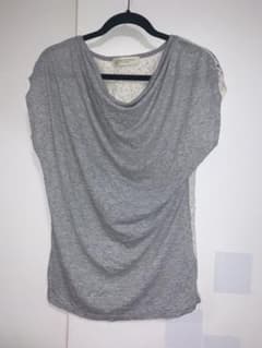 カットソー Tシャツ　グレー　ホワイト　レース　セクシーのサムネイル