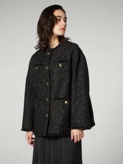 プラステ ツイードジャケット　ネイビー　試着のみ プラステ ツイードジャケット ネイビー 試着のみ 手持ち服が