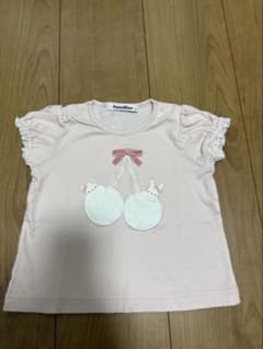 ファミリア　ピンク ウサギ刺繍 Tシャツ　80cmのサムネイル