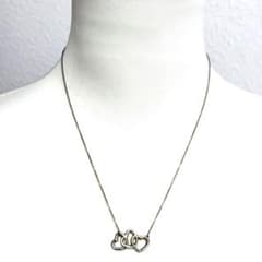 良品 Tiffany ティファニー トリプルハート ネックレス シルバー925