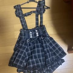 LIZLISA リズリサ レースアップサスペンダー付スカパン ブラックチェックのサムネイル
