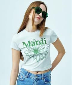 Mardi Mercredi/ クロップド Tシャツ フラワーマルディのサムネイル