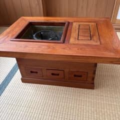木製 火鉢 座卓 囲炉裏 テーブル 欅 - メルカリ