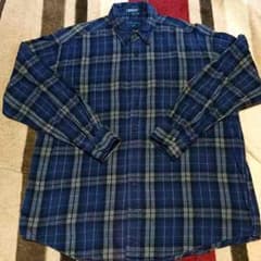 TOWNCRAFT　ビンテージチェックネルシャツ　青×グレーのサムネイル
