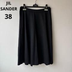 27】中古美品JIL SANDER ウール フレアスカート イタリア製 黒38