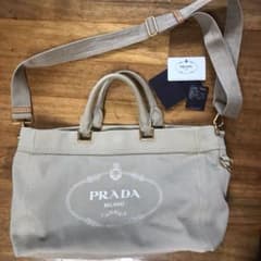 PRADA カナパ  トートバッグ デニム ベージュのサムネイル